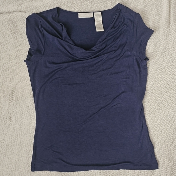Worthington Tops - Worthington Purple Stretch Cowl Neck Cap Sleeve Blouse Size petite medium
